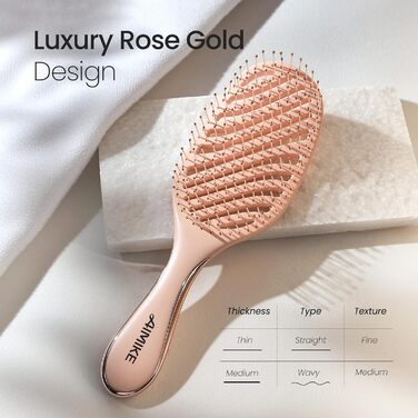 AIMIKE Рожева щітка для розплутування волосся Luxe Entwirrbürste - безболісна, з вентиляцією та ультрам'якими щетинками FlexGlide, для жінок, дівчаток та дітей