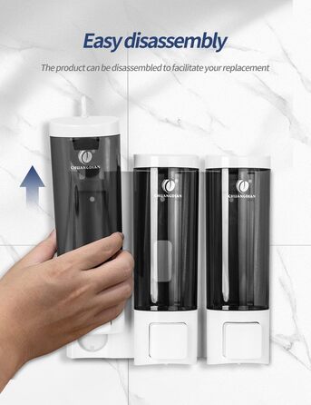 Ручний дозатор мила CHUANGDIAN, настінний, 200 мл, білий (трійка білий)