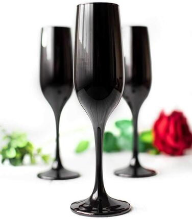 6 келихів для шампанського, prosecco та шампанського Sendez, 200 мл, чорні