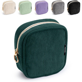 Косметичка для жінок KALIDI з корду, зручна для подорожей, з відділеннями, металева блискавка, темно-зелена