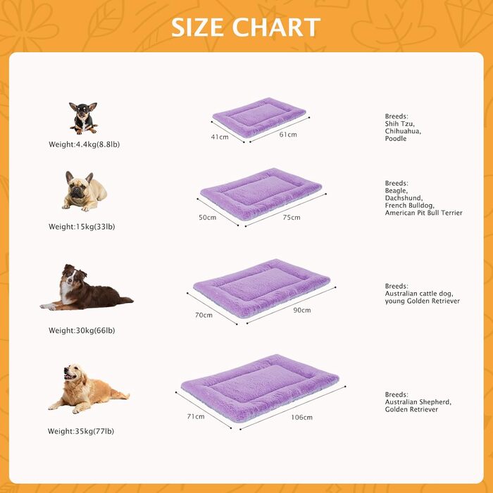 М'яке та тепле ліжко для собак. Квіткове ліжко-кімната для домашніх тварин, з можливістю прання. Зручне, двостороннє, фіолетове, 106x71 см, PS085