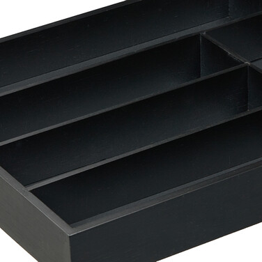 Relaxdays Black Cutlery Box with 5 Compartments