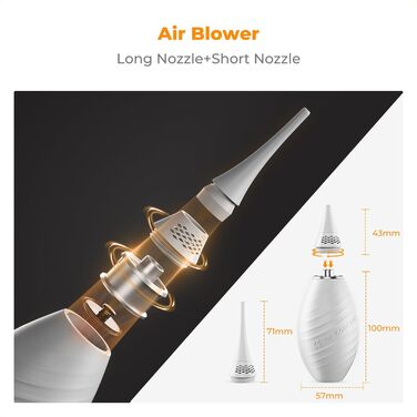 Набір для чищення фото- та відеокамер K&F Concept 10-в-1: об'єктиви, смартфони, сенсори. З мікрофіброю, продувальником та рідиною для чищення.