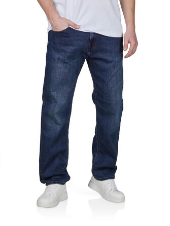 Джинси чоловічі JACK & JONES Clark Stretch Straight Fit, блакитно-чорні, розміри 30-38/32L