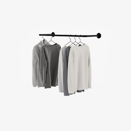 Pamo Clothes Rail Industrial Loft Design - FINN - 93 cm Clothes Rail or Coat Rack with Wall or Ceiling Mounting made of sturdy pipes in black (1)