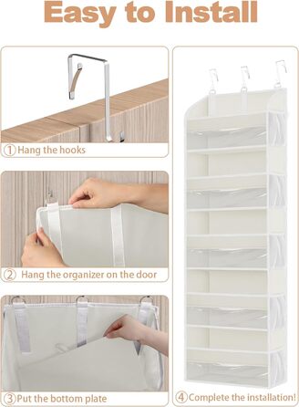 Органайзер на двері 5-поверховий складний бежевий (2 шт) для ванної, дитячої, кемпінгу