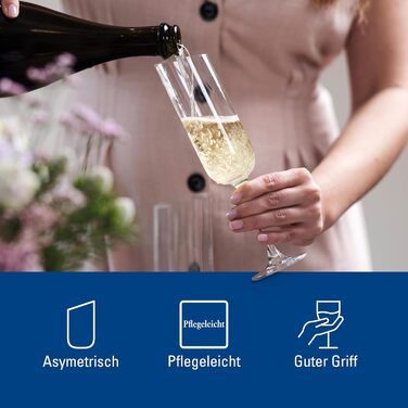 Набір келихів Villeroy & Boch NewMoon для шампанського та ігристого вина, 4 шт, 120 мл, скло, миється в посудомийній машині