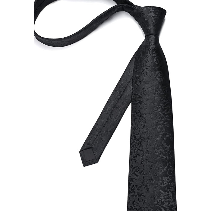 Чоловічий краватковий та нагрудний комплект Enlision: краватка, краваткова кліпса, нагрудний хустинка, чорний колір, універсальний розмір