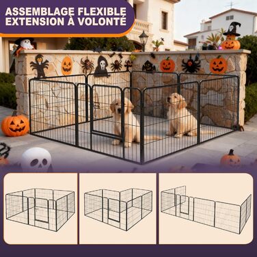 Металевий вольєр для цуценят та собак, загін для вигулу, 12-ти частинний забір, висота 60 см