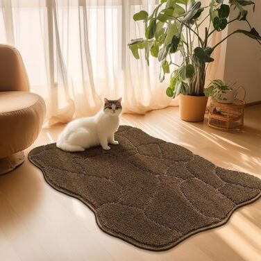 Килимок для дому 50x80 см, антиковзаючий, миючий, для входу, саду, тераси (коричневий)