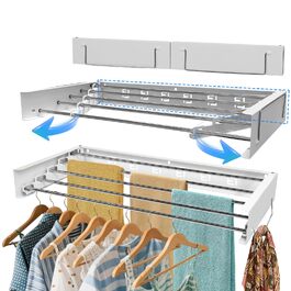 Висувна сушарка для білизни на стіну, 80 см, вантажопідйомність 50 кг