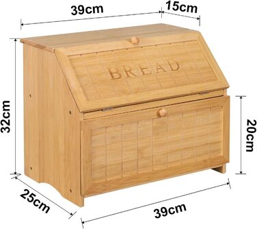 Чорний дерев'яний контейнер для хліба Leader Accessories з бамбука, 2 яруси, 32x32x34 см