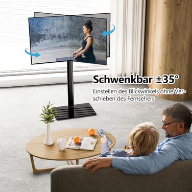 FITUEYES Adjustable TV Stand - Swivel & Tilt Floor Stand for 19-42 inch Flat & Curved TVs (up to 35kg, VESA 200x200) - White/Black