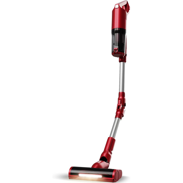 Вертикальний пилосос TurboTronic StormStick 120 Вт з ручним пилососом, фільтр MIF, 5 м кабель, 11kPA, циклонна технологія, червоний