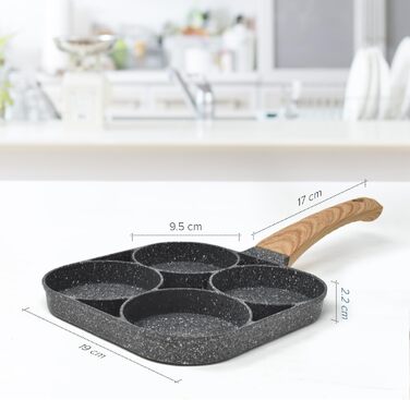 Пан для смаження Pancake Joeji's Kitchen з 4 відділеннями - антипригарне, для індукційних плит