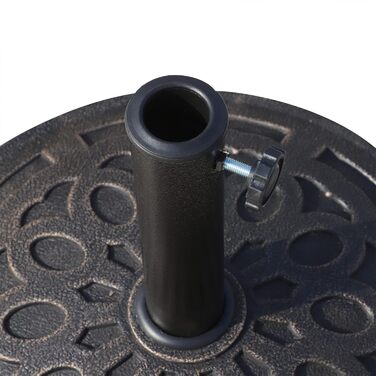 Outsunny Granite Parasol Stand 14kg, Umbrella Stand Grips, Round Umbrella Holder, Umbrella Weight for Parasol 38mm/48mm Tube Diameter, for Balcony, Terrace, Garden, Bronze