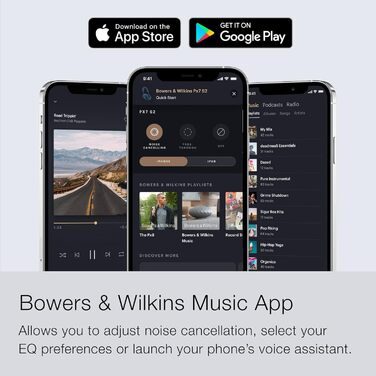 Навушники Bowers & Wilkins Px7 S2 Bluetooth з активним шумозаглушенням, бездротові, Qualcomm aptX™ Adaptive, швидка зарядка, 30 годин відтворення, 6 мікрофонів - сірий