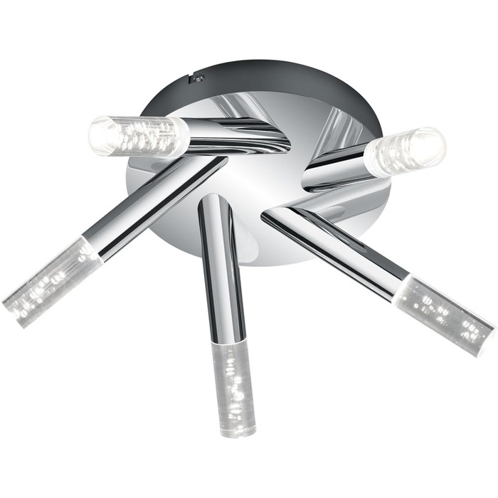 Trio Leuchten LED Bathroom Wall Light Bolsa 282410106, Chrome, Clear Acrylic with Bubbles, 3.2 Watt (Ceiling Light)