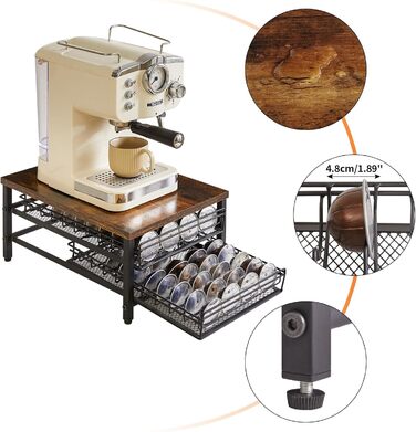 Організатор для капсул кави Nespresso IBUYKE, 80 капсул, 2 яруси, темно-коричневий TCJ102H