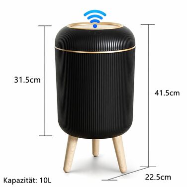 Сміттєвий бак сенсорний Smart 10л білий для кухні та ванної кімнати, герметичний, автоматичний, з кришкою