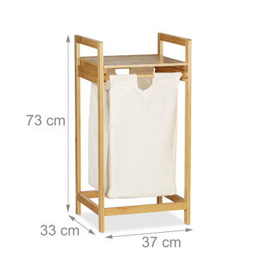 Relaxdays Bamboo Laundry Basket, Extendable