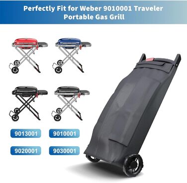 GFTIME 7030 Grill Cover for Weber Traveler 9010001 – Premium 600D Waterproof Storage Cover, compatible with Weber Traveler Gas Grill, optimal protection and mobility for your grill!