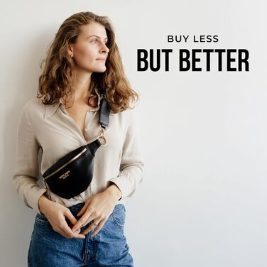 Чоловіча/Жіноча сумка через плече Berliner Bags Preiu Bauchtasche, шкіряна поясна/бананка (Чорний / Золотий, M)