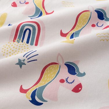 Комплект постільної білизни для немовлят FlyIdeas: 100% бавовна, сертифікат якості, ковдра та подушка, 160x80 см, Rainbow Unicorns, Made in EU