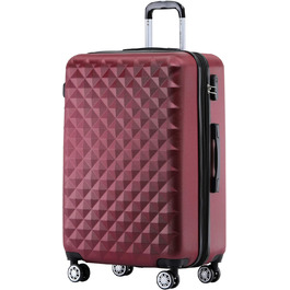 Чемодан-роллер Beibye Zwillingsrollen 2066 з жорстким корпусом, набір - L-XL (бордовий)