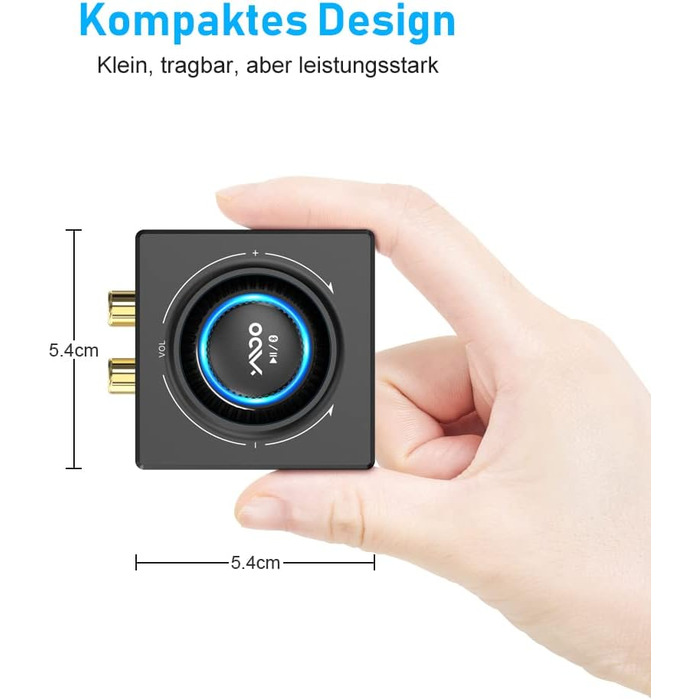 Bluetooth аудіоприймач YMOO 5.3: AUX адаптер для стереосистеми, TV, PC, MP3-плеєра, 50ft радіус дії, 3.5mm jack & RCA вхід