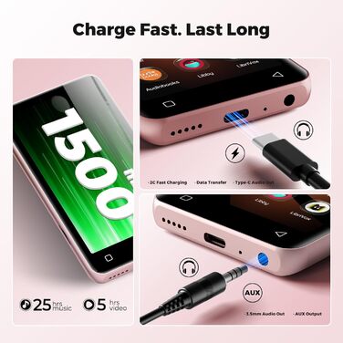 MP3 плеєр з Bluetooth та WiFi Inioasis для дітей: Android, Spotify, Amazon Music, 4