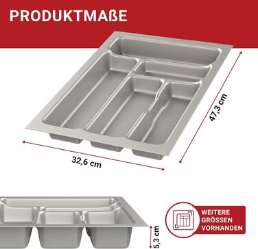 Органайзер для столових приборів LouMaxx 47,3x32,6 см (5 відділень), сріблястий - Німецька якість