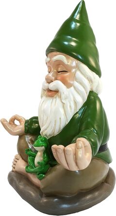 GlitZGlam Zen-Zwerg – Peace and Tranquility for Your Fairy Garden and Garden Gnomes 9 Inch Tall Miniature Figurine