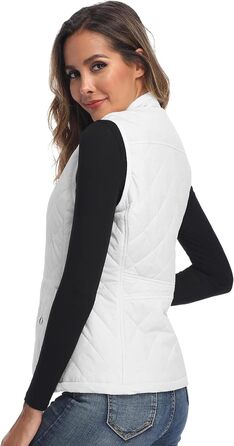 Жіноча легка пухова жилетка Teppwete з кишенями. Тепла зимова куртка, жилетка для осені/весни. Тепла жіноча куртка-жилетка Teppwete (S, H14# Білий)