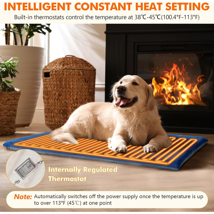 Електричний килимок для домашніх тварин Pecute - зі стабільною температурою (M, 40x50 см) / (L, 70x40 см)