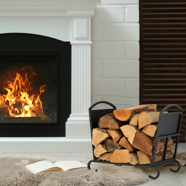 Relaxdays Folding Firewood Basket made of Metal