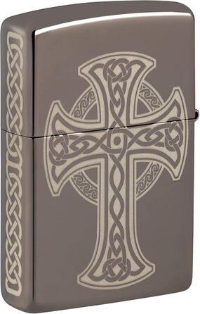 Запальничка Zippo з лазерним гравіюванням, кельтський хрест, чорна