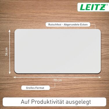 Leitz Велике ігрове килимк для миші, сірий, 100 x 40 см, з антиковзаючим покриттям, для офісу та геймінгу