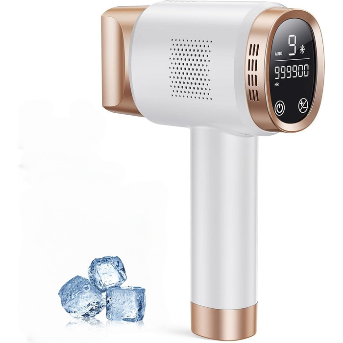 Пристрій для епіляції IPL Blissky з охолодженням, лазерний епілятор з 9 рівнями потужності, 600 нм червоне світло, LCD-сенсорний екран, для жінок та чоловіків, обличчя, бікіні, тіло