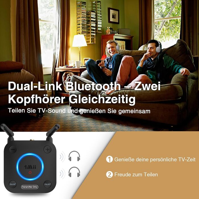 Bluetooth-трансмітер 1Mii B06TX для телевізора з підтримкою aptX Low Latency та aptX HD