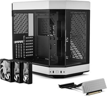 Корпус для ПК Hyte Y60 White - Mid-Tower з подвійною камерою та склом, ATX, з PCIE 4.0 Riser-кабелем