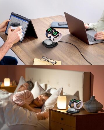 Зарядний пристрій SwanScout для Apple Watch 10/Ultra/9/8/7/6 та AirPods Pro (704A, 3.3W, чорний)