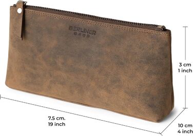 Преміум косметичка Berliner Bags Anna зі шкіри, маленький шкіряний пенал для жінок і дівчат, розмір XS, колір еспресо