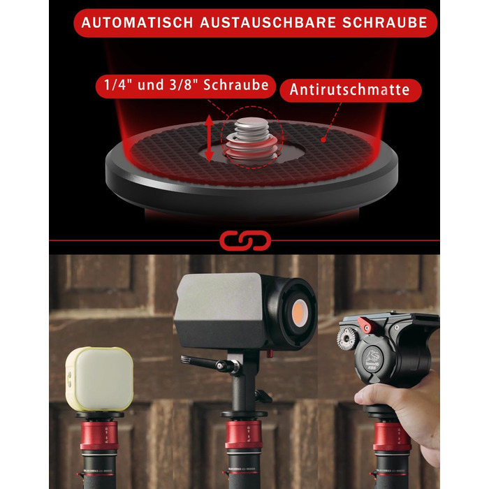 Штатив-монопод IFOOTAGE Cobra 3 C180F-P з карбону, 181 см, вантажопідйомність 8 кг (SET-C180F-P+K5S)