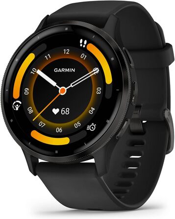 Розумний годинник Garmin Venu 3S – фітнес-трекер з 1,2' AMOLED-дисплеєм, до 10 днів роботи від акумулятора, 30+ спортивних функцій, Bluetooth, Garmin Pay, режим для інвалідних візків (45 мм, чорний/сірий)