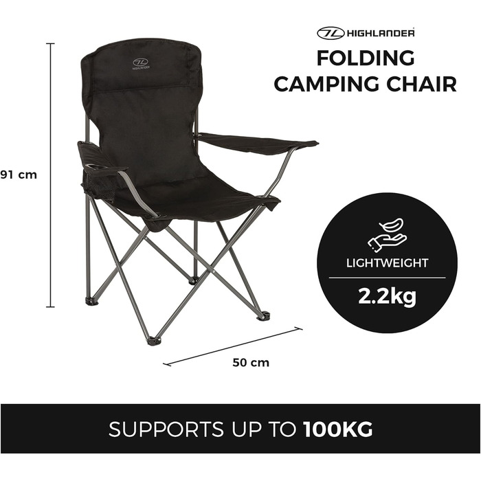 Крісло для кемпінгу Highlander - Легке та міцне туристичне крісло для відпочинку на природі