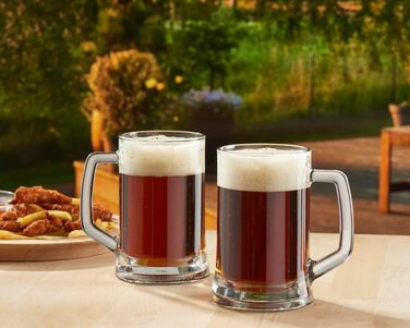 Набір з 6 склянок для пива Premium Pint, 570 мл, без свинцю. Ідеально для крафтового пива, води та напоїв.