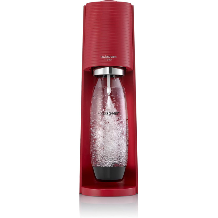 SodaStream Terra: Газова машина для води | Комплект: 1 л пляшка + балон 60 л (червона)