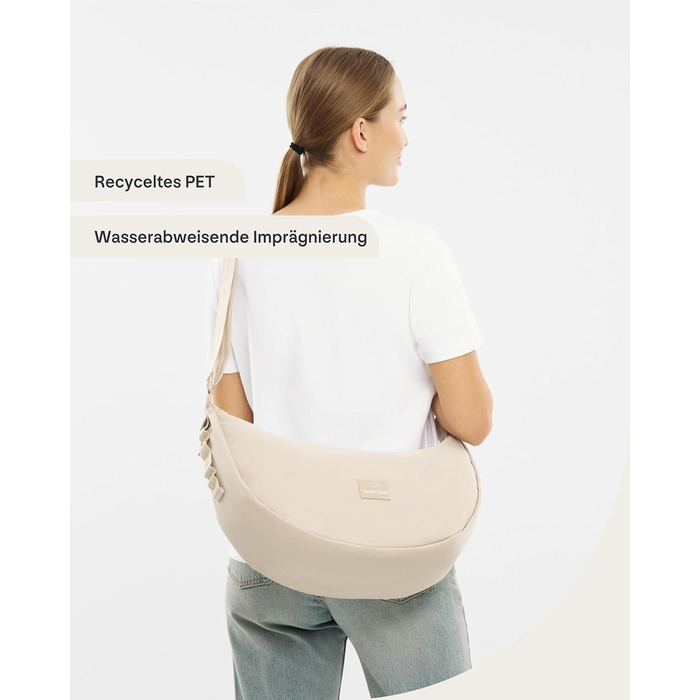 Сумка через плече Johnny Urban Ally Medium Grau (10л) - Місячна форма, водонепроникна, регульований ремінець