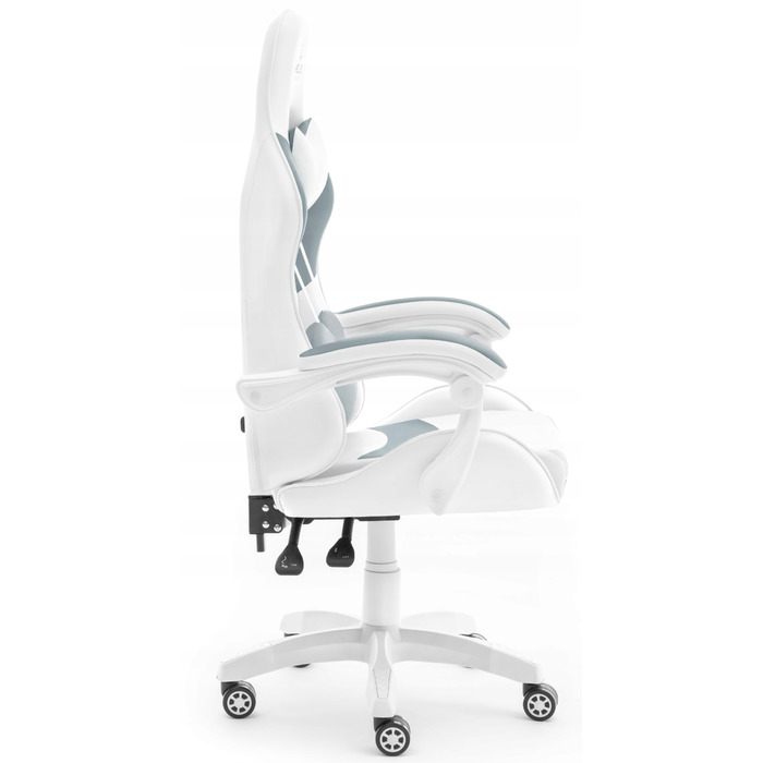 Ігрове крісло HELL'S CHAIR Rainbow Individual, екошкіра, біле